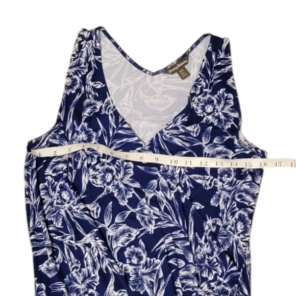 Tommy Bahama Mar-A-Sketch Maxi Dress Tropical Floral Viscose Blue White Sz Small - Picture 9 of 13